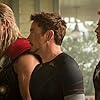 Robert Downey Jr., Chris Evans, and Chris Hemsworth in Avengers: Age of Ultron (2015)