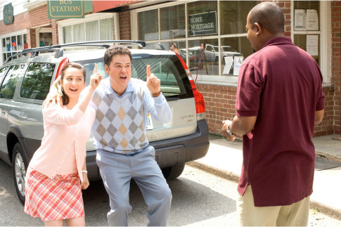 Martin Lawrence, Donny Osmond, and Molly Ephraim in College Road Trip (2008)