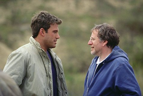 (Left to right) Ben Affleck and director Phil Alden Robinson on the set of  "The Sum Of All Fears."