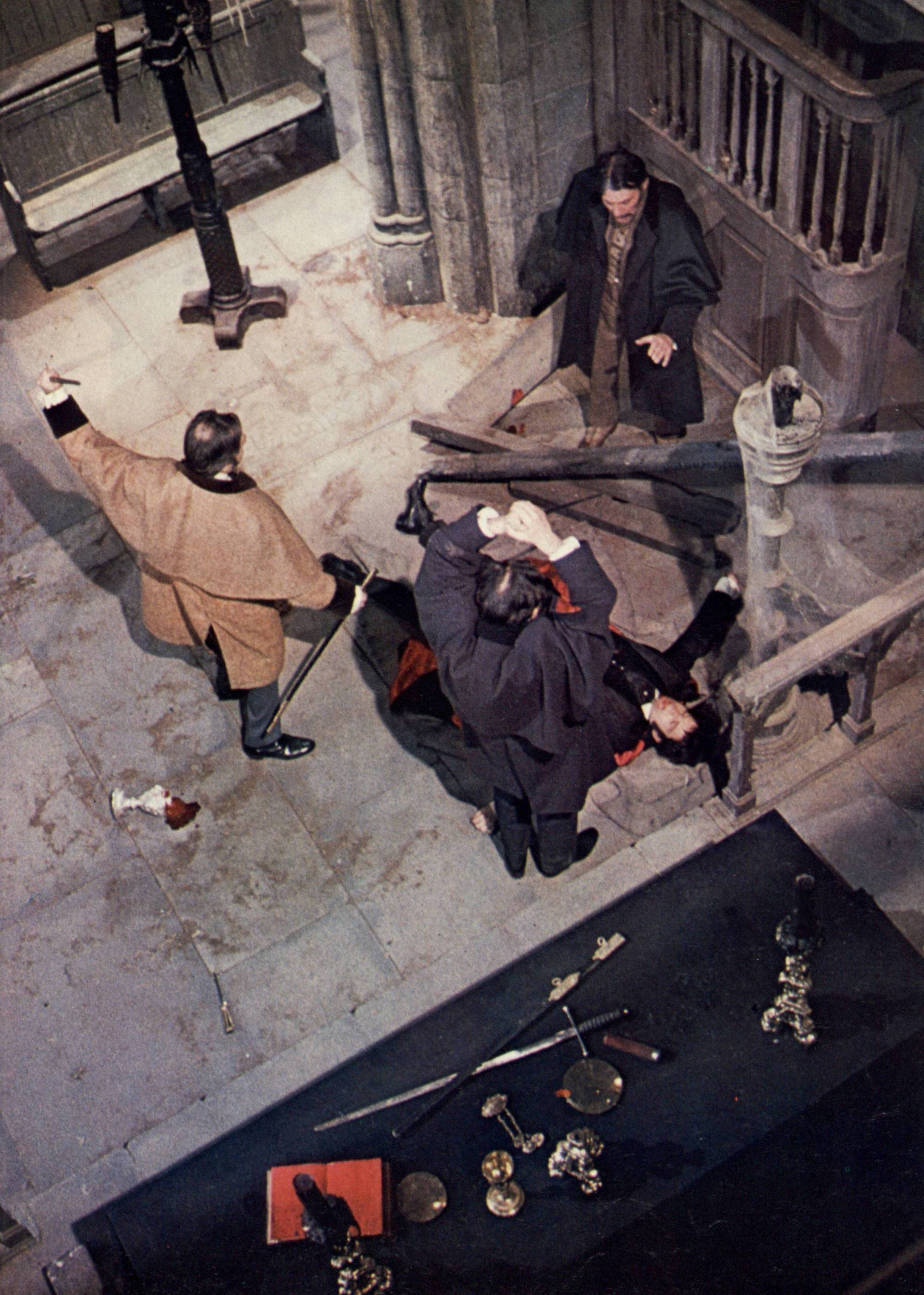 Ralph Bates, John Carson, Geoffrey Keen, and Peter Sallis in Taste the Blood of Dracula (1970)