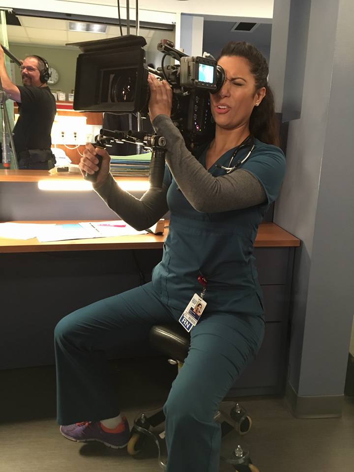 on set of Chicago Med