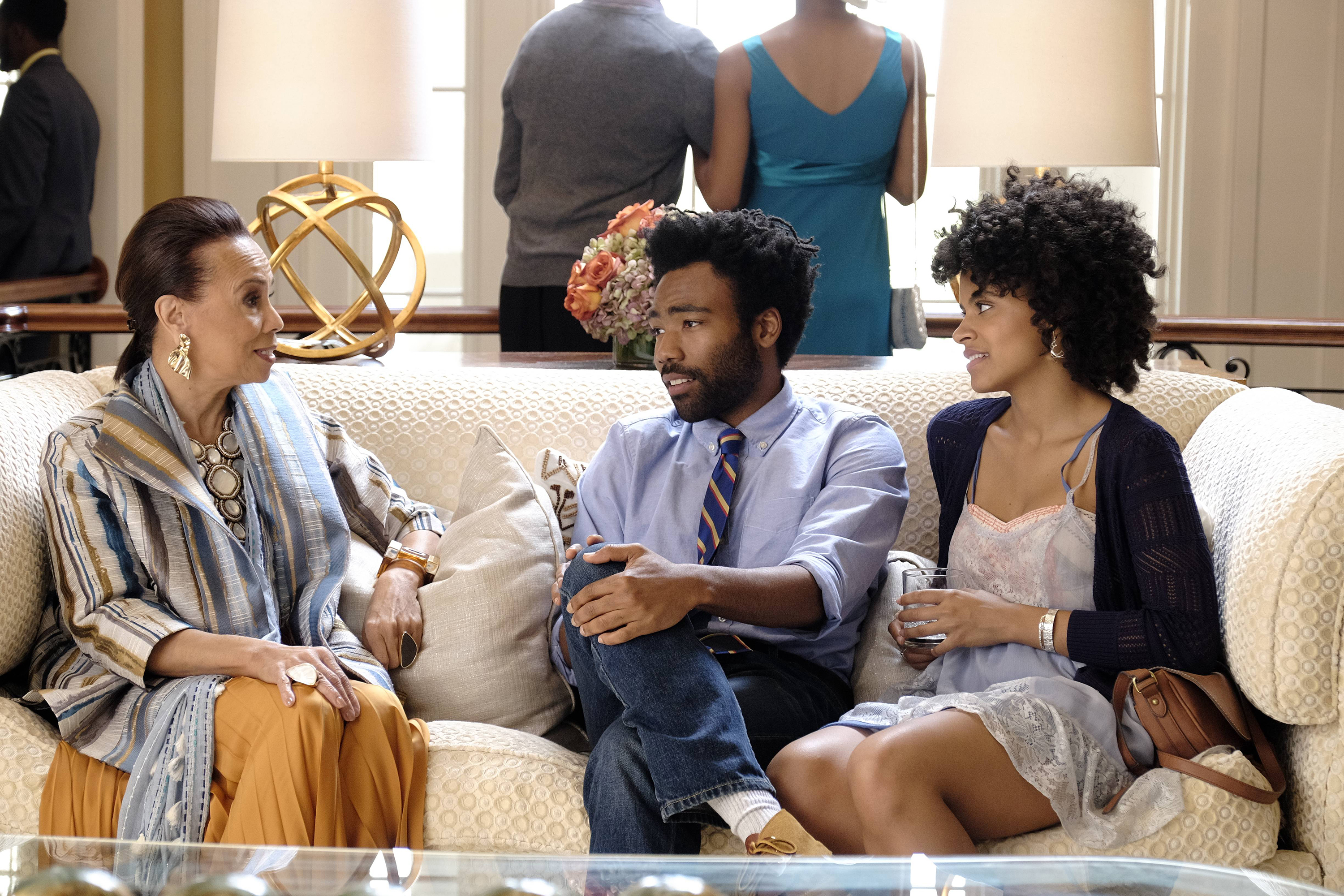 Donald Glover, Joan Q. Scott, and Zazie Beetz in Atlanta (2016)