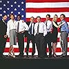 Rob Lowe, Martin Sheen, Allison Janney, Dulé Hill, Janel Moloney, Richard Schiff, John Spencer, and Bradley Whitford in The West Wing (1999)