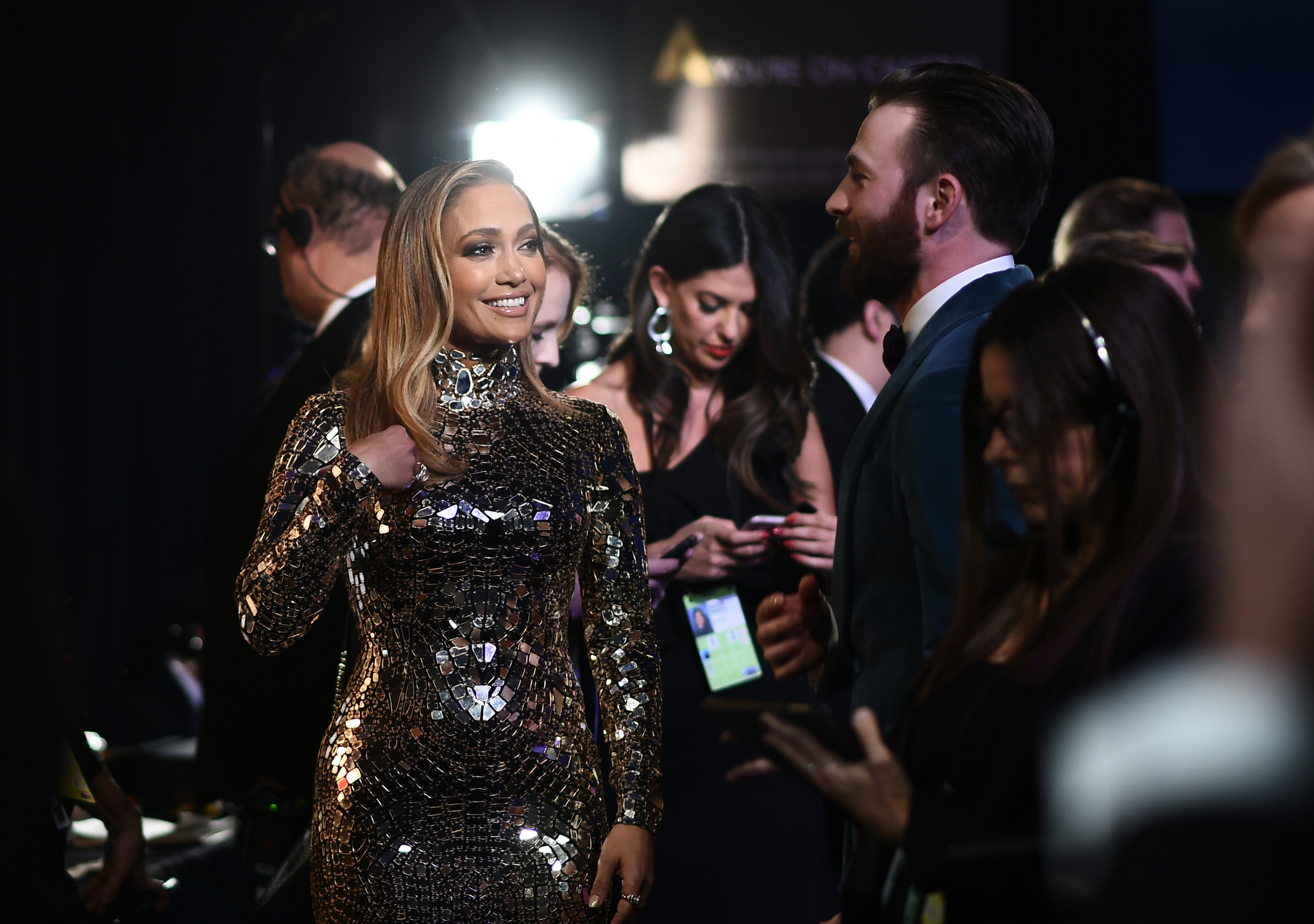 Jennifer Lopez and Chris Evans at an event for The 91st Academy Awards (2019)