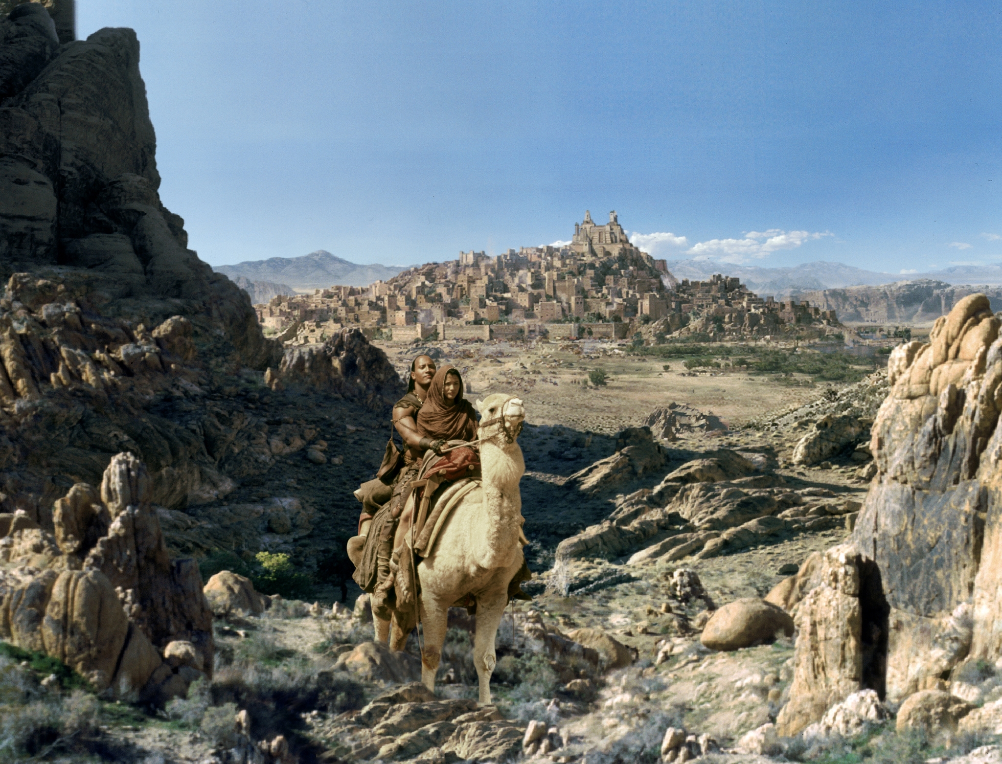 Kelly Hu and Dwayne Johnson in The Scorpion King (2002)