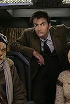 Jennifer Hennessy, Ardal O'Hanlon, and David Tennant in Doctor Who (2005)