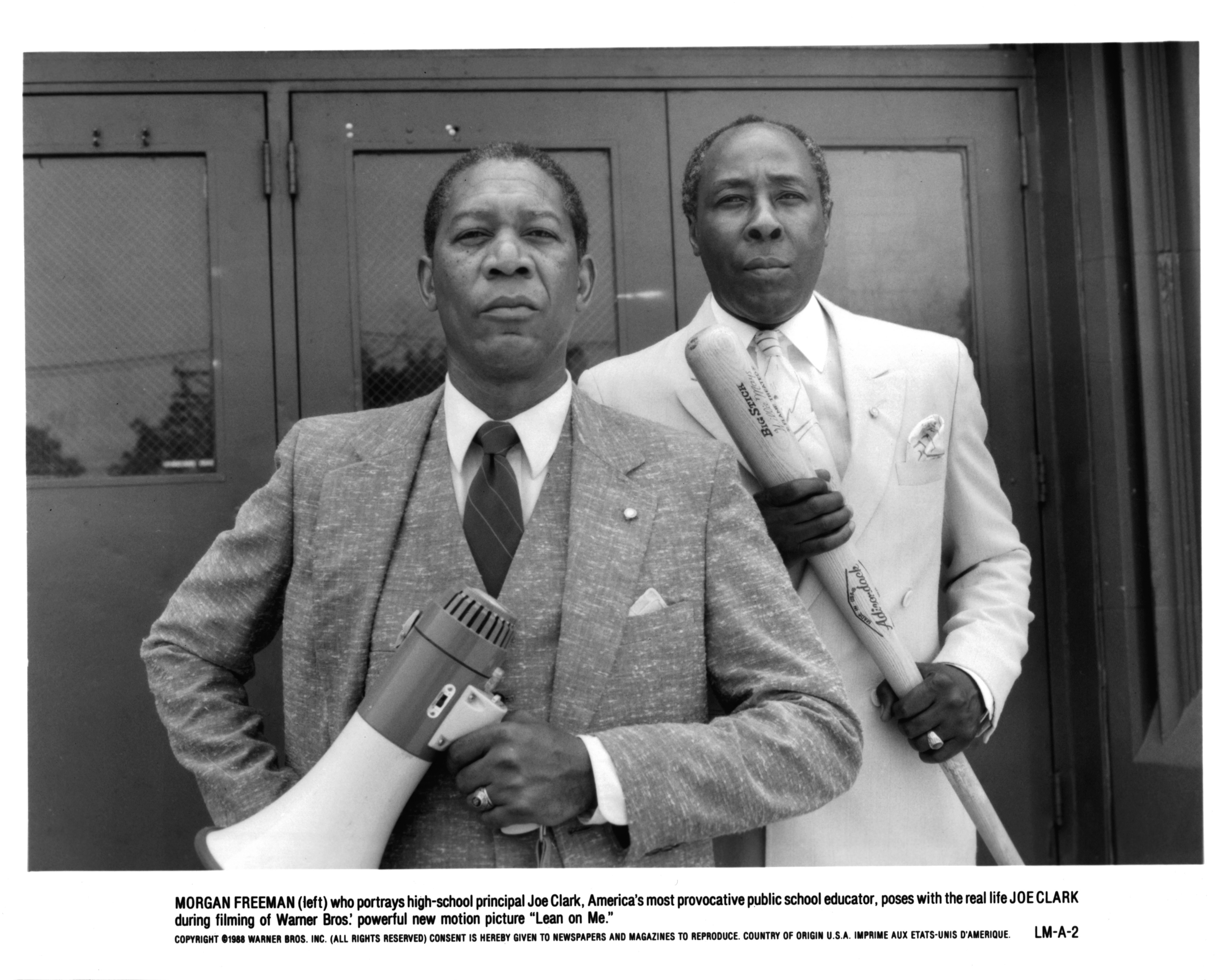 Morgan Freeman and Joe Clark in Lean on Me (1989)