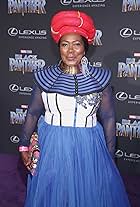 Connie Chiume at an event for Black Panther (2018)