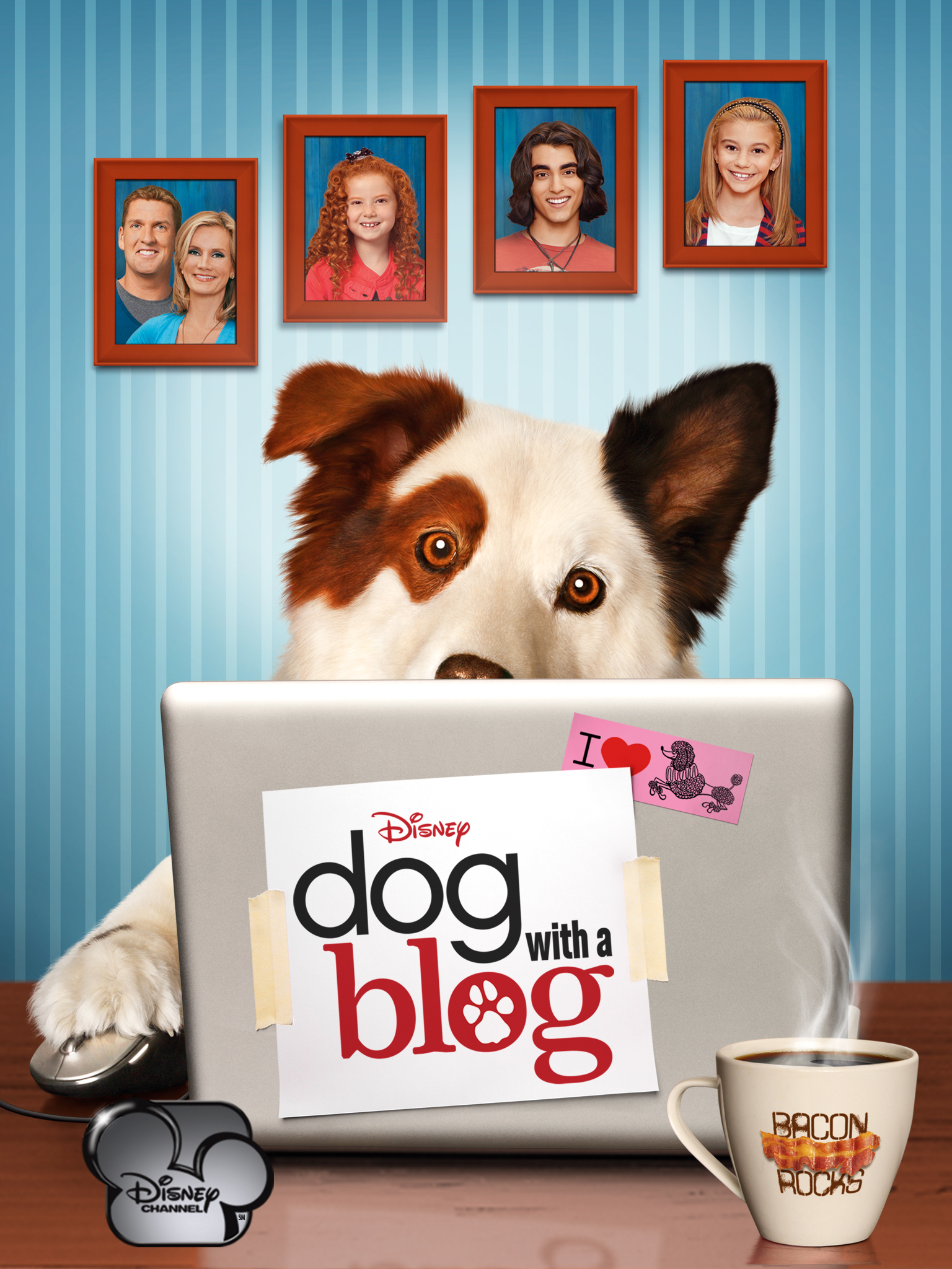 Regan Burns, Beth Littleford, Kuma, Stephen Full, Blake Michael, Genevieve Hannelius, and Francesca Capaldi in Dog with a Blog (2012)