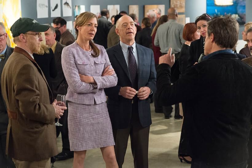 Hugh Grant, Allison Janney, Chris Elliott, and J.K. Simmons in The Rewrite (2014)