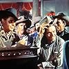 Jack Lemmon, Glenn Ford, Richard Jaeckel, Robert 'Buzz' Henry, Vaughn Taylor, and Guy Wilkerson in Cowboy (1958)