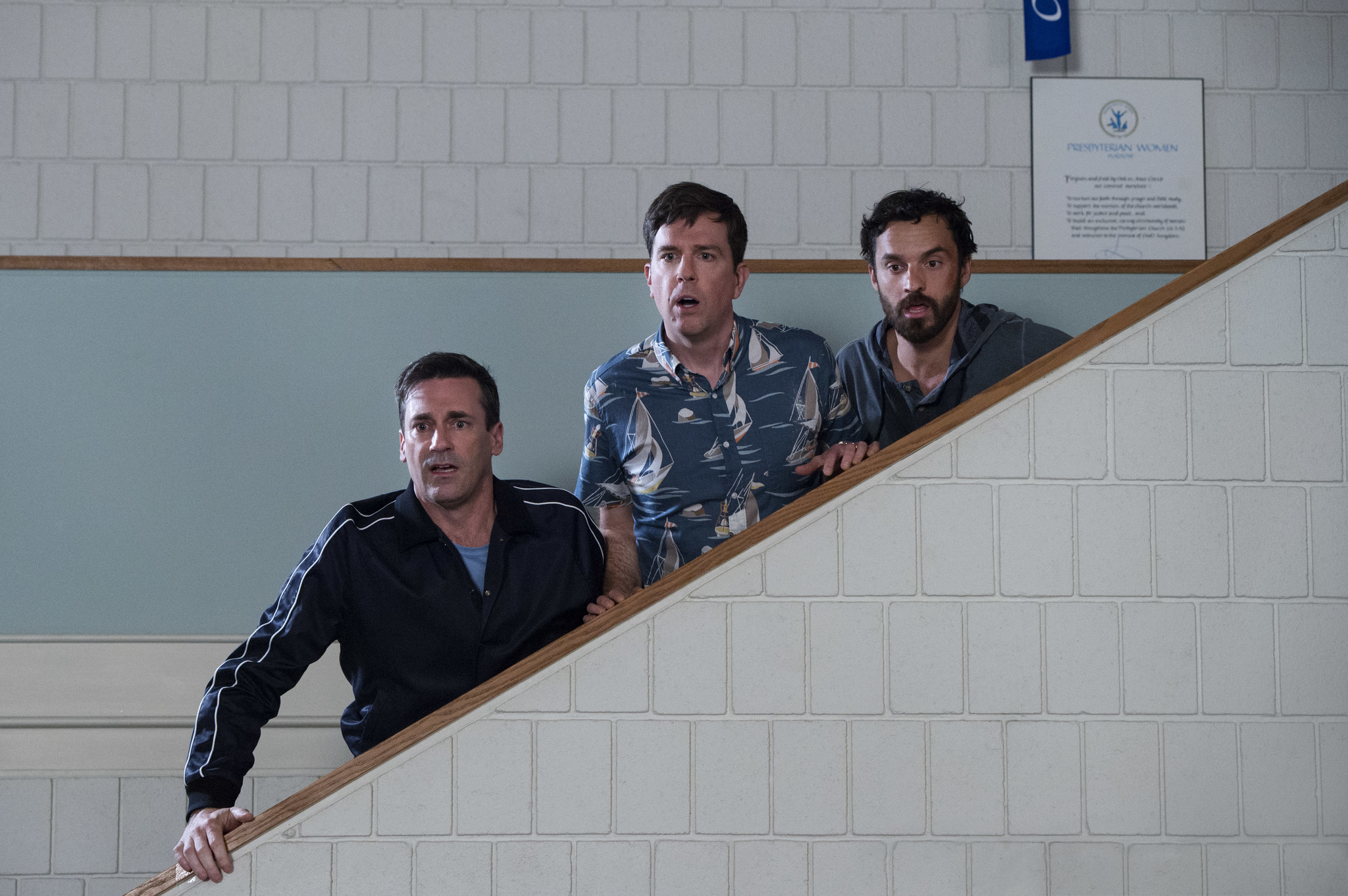 Jon Hamm, Ed Helms, and Jake Johnson in Tag (2018)