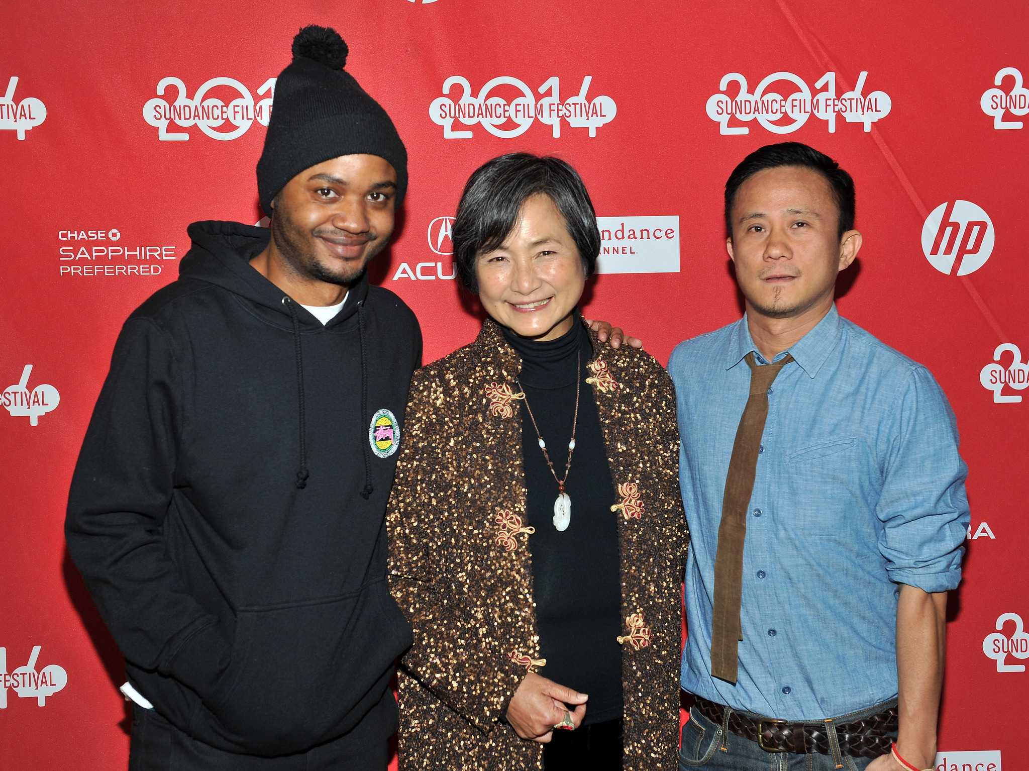 Pei-Pei Cheng, Hong Khaou, and Dominic Buchanan at an event for Lilting (2014)