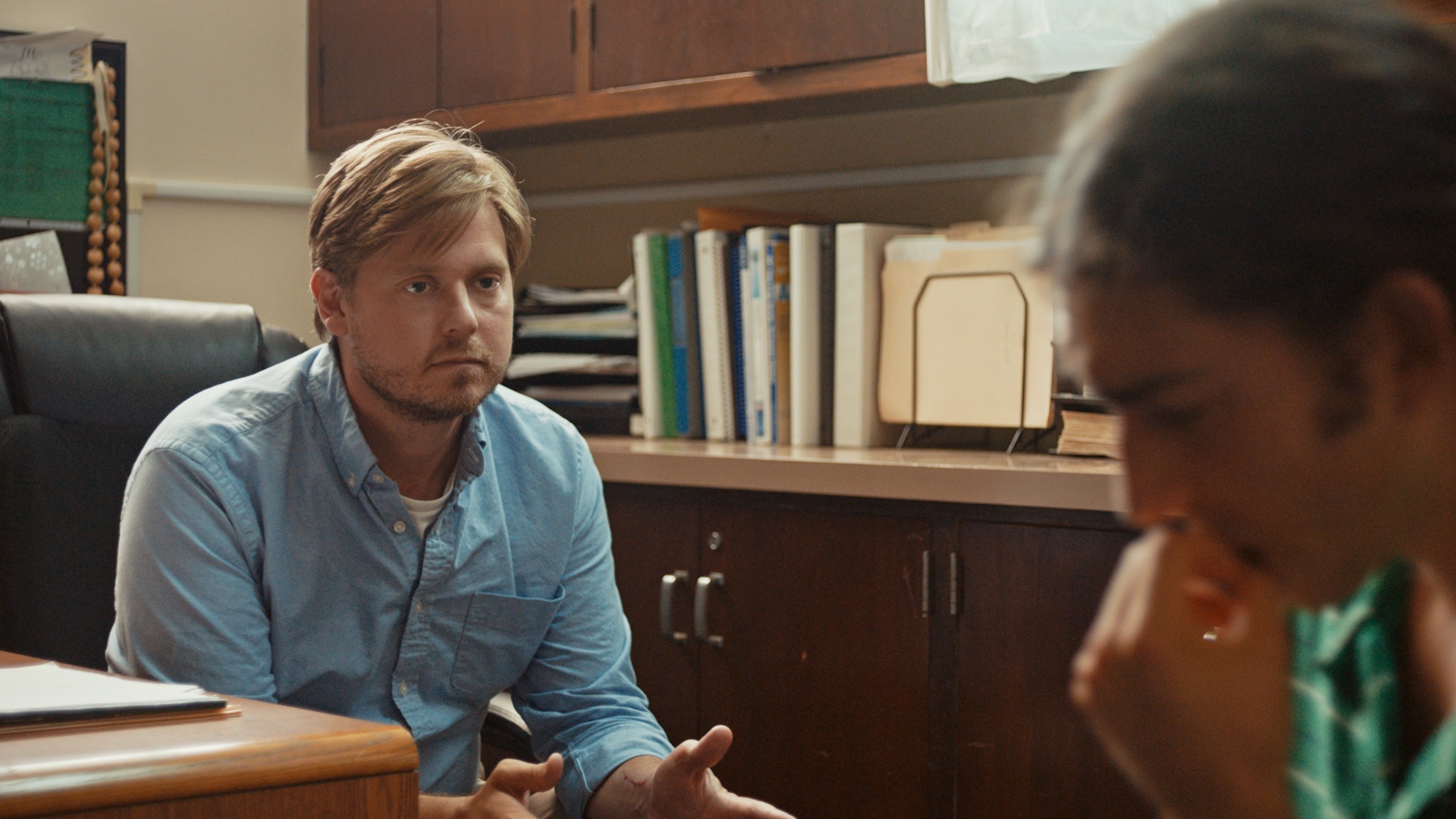 Tim Heidecker and Mateo Arias in First Girl I Loved (2016)