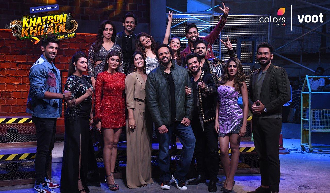 Mahek Chahal, Rohit Shetty, Shweta Tiwari, Rahul Vaidya, Divyanka Tripathi, Saurabh Raj Jain, Arjun Bijlani, Abhinav Shukla, Anushka Sen, Vishal Aditya Singh, Sana Makbul, Varun Sood, Nikki Tamboli, and Aastha Gill in Kaun Banega KKK S11 Ka Champ? (2021)