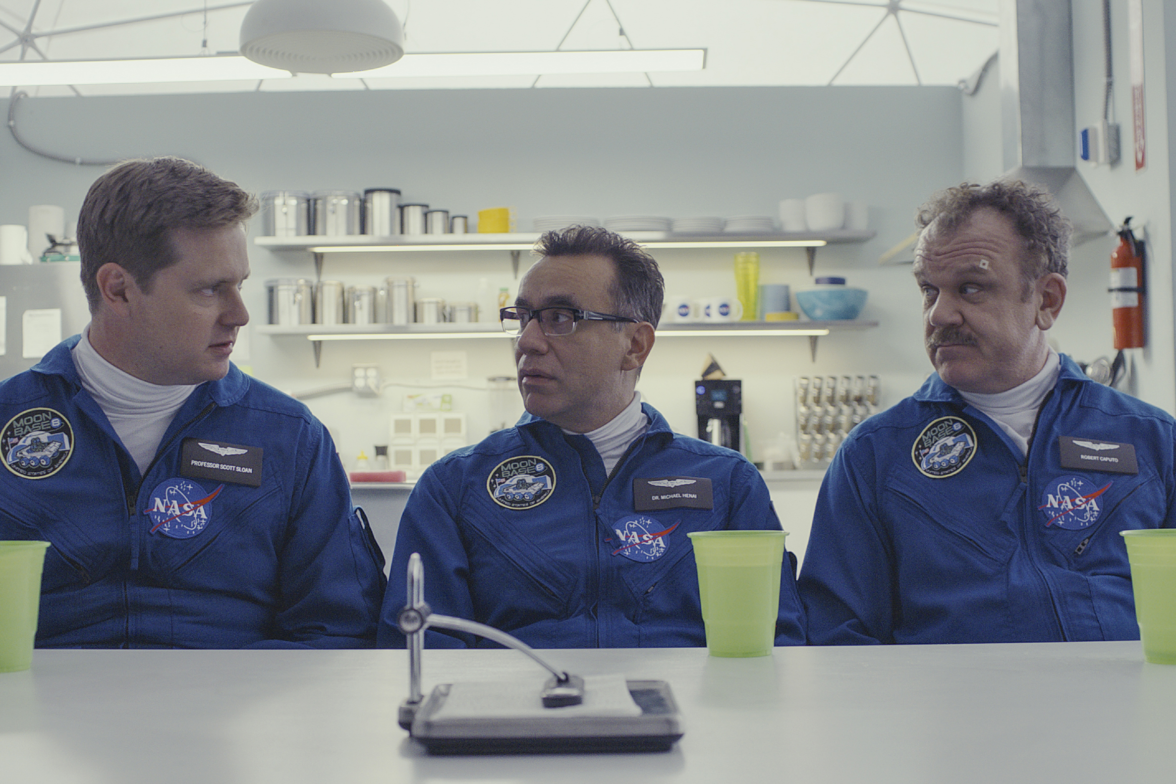 John C. Reilly, Fred Armisen, and Tim Heidecker in Moonbase 8 (2020)