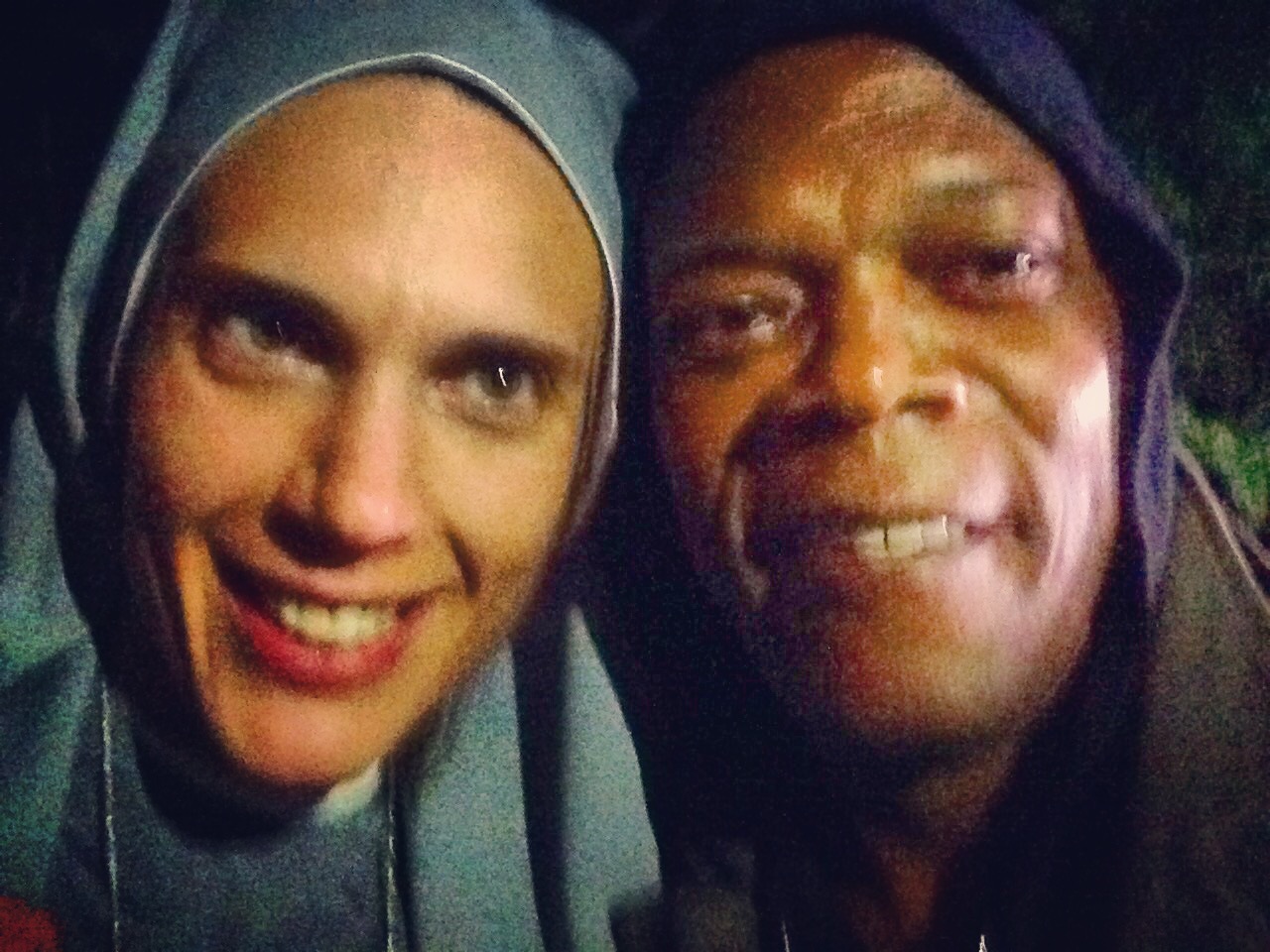 Recordings as a nun for 'The Hitman's Bodyguard 2017' with Samuel L. Jackson! Directed by Patrick Hughes.