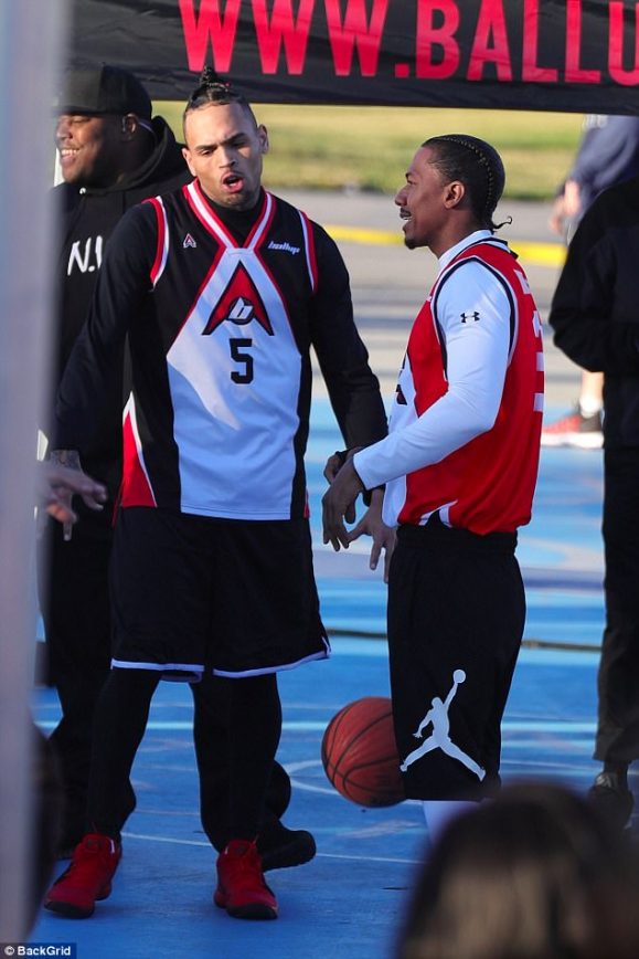 Nick Cannon and Chris Brown in She Ball (2020)