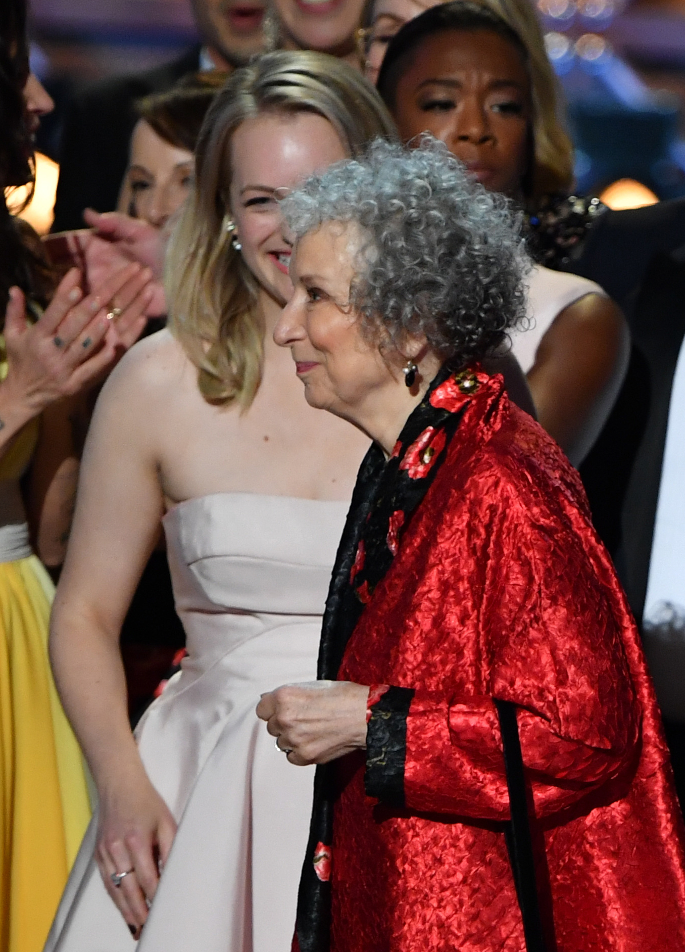 Elisabeth Moss and Margaret Atwood at an event for The 69th Primetime Emmy Awards (2017)