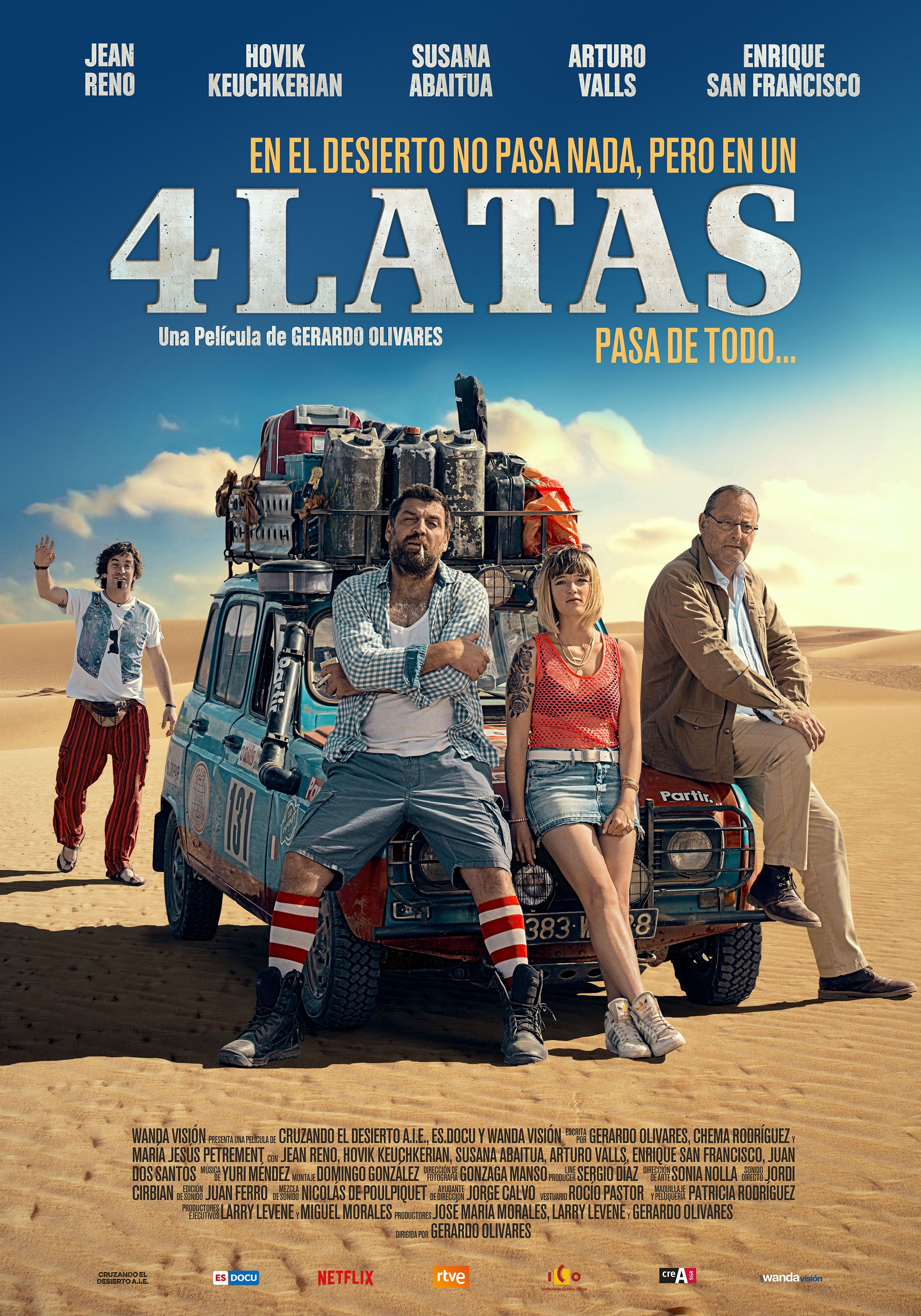 Jean Reno, Arturo Valls, Susana Abaitua, and Hovik Keuchkerian in 4L (2019)