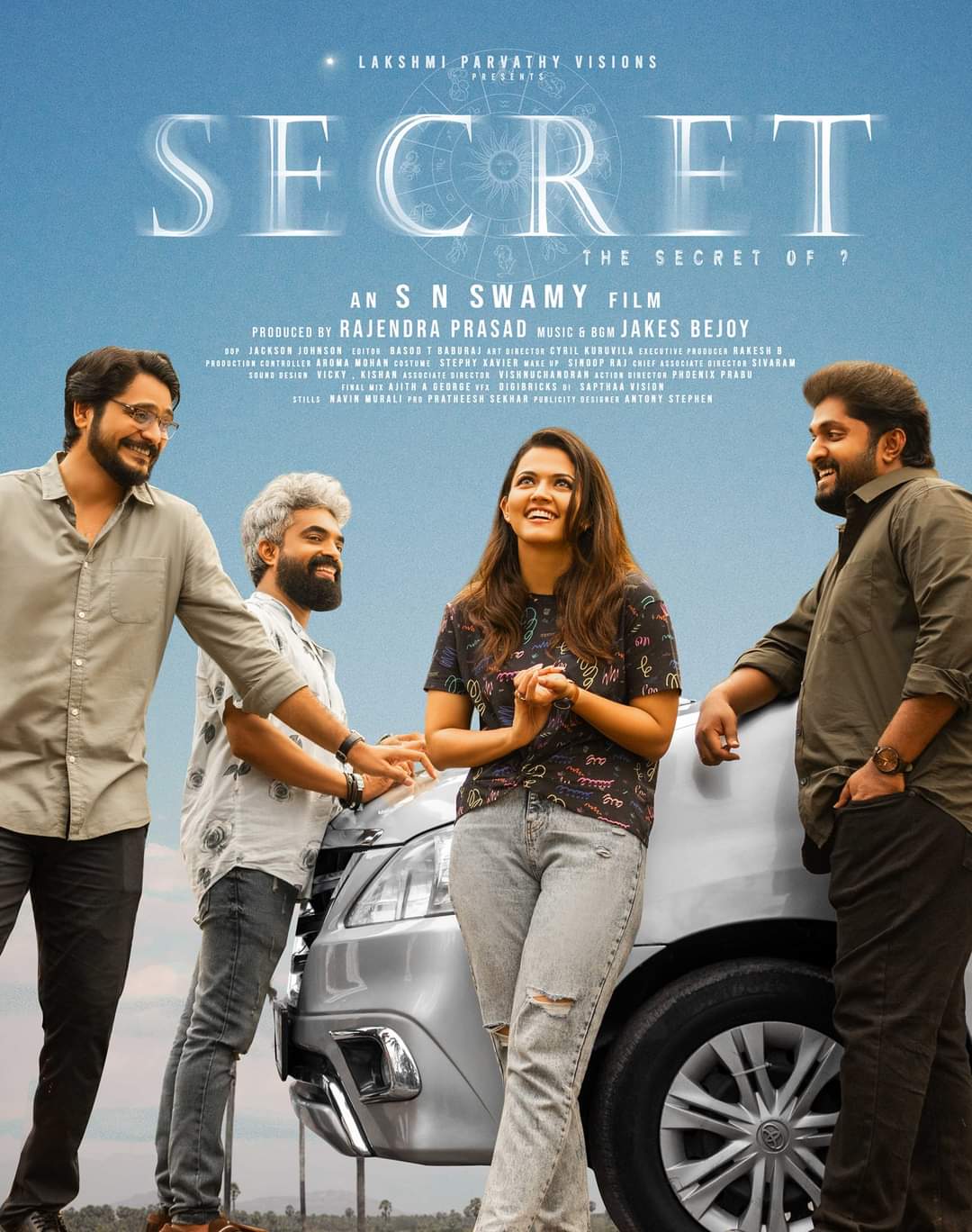 Aparna Das, Jacob Gregory, Dhyan Sreenivasan, and Kalesh Ramanand in Secret (2024)