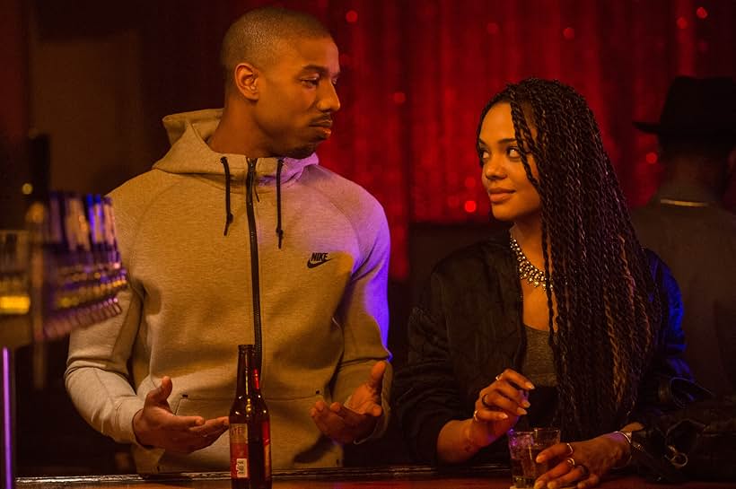 Michael B. Jordan and Tessa Thompson in Creed (2015)