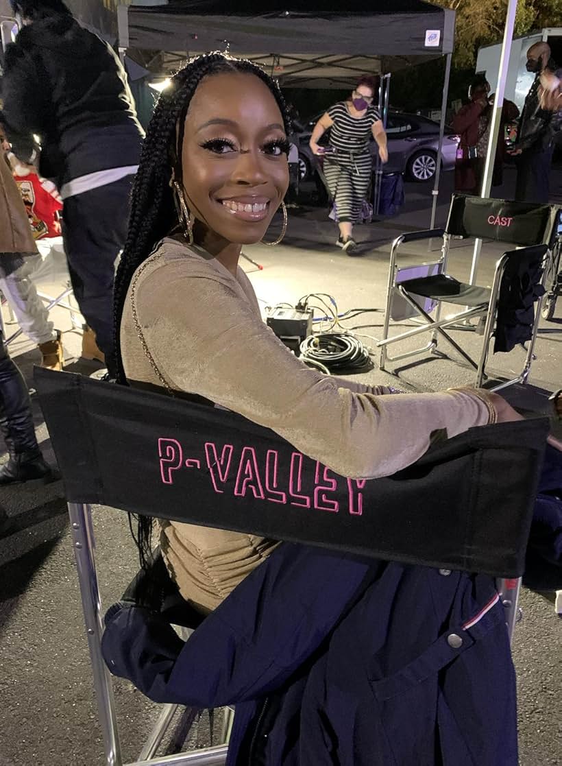 Teisha on the set of P-Valley