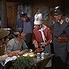 John Banner, Robert Clary, Richard Dawson, Larry Hovis, and Kenneth Washington in Hogan's Heroes (1965)