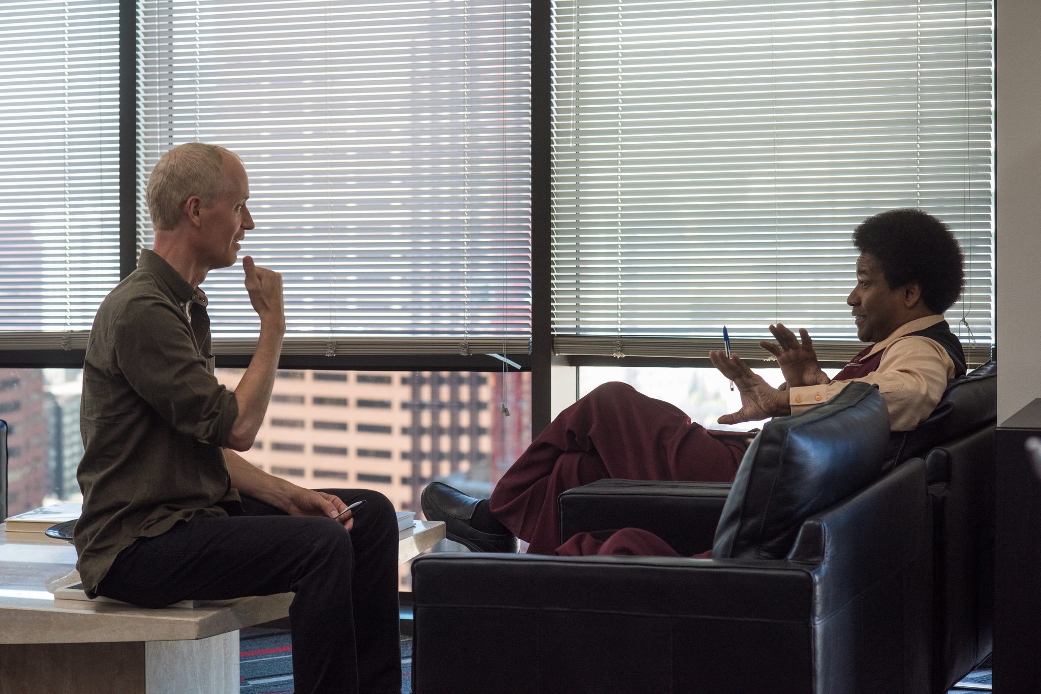 Denzel Washington and Dan Gilroy in Roman J. Israel, Esq. (2017)