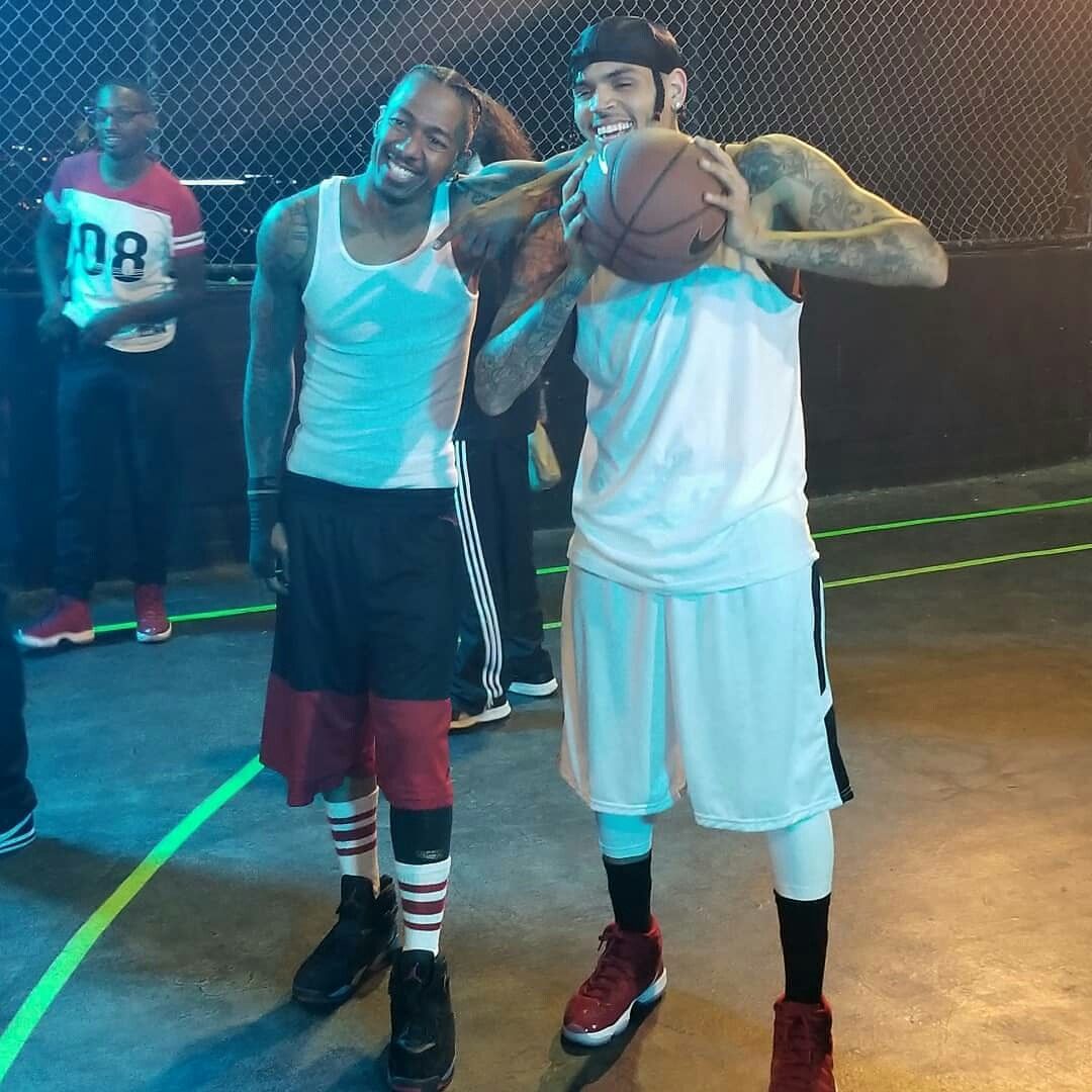 Nick Cannon and Chris Brown in She Ball (2020)