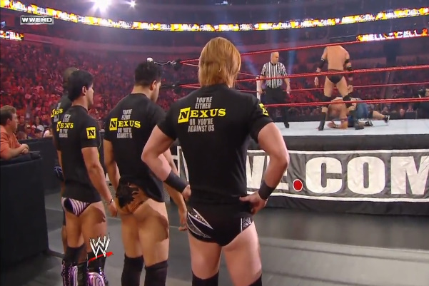 John Cena, David Otunga, Tyrone Evans, Paul Lloyd Jr., Stu Bennett, and Heath Miller in WWE Hell in a Cell (2010)