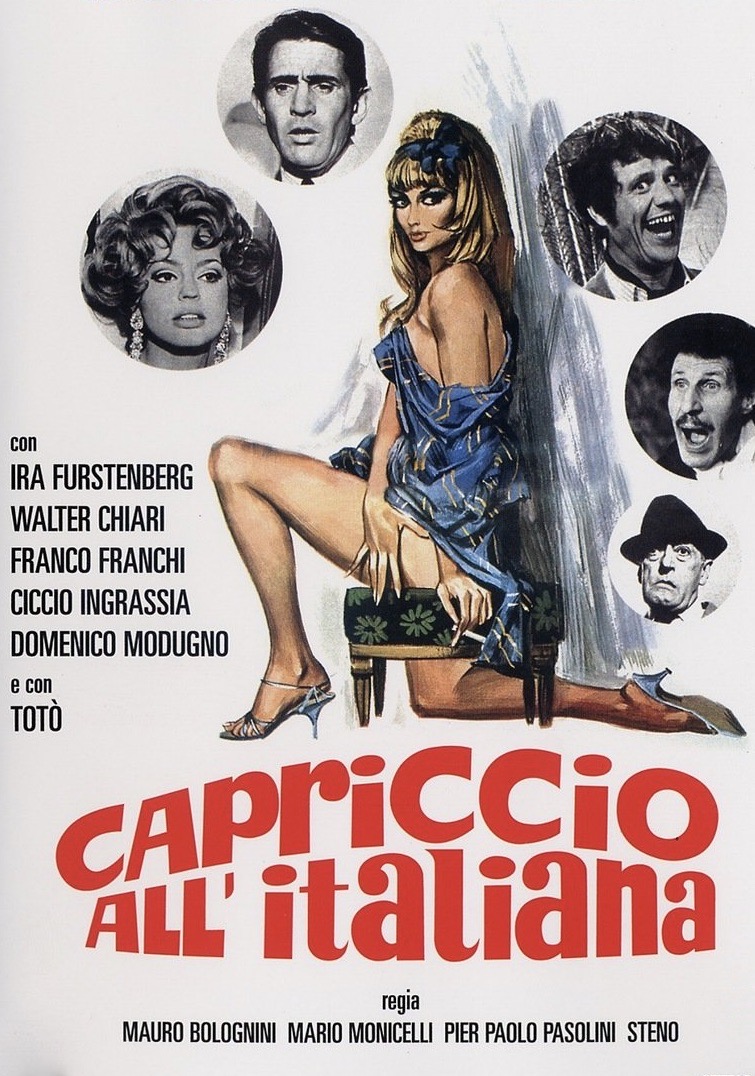 Walter Chiari, Franco Franchi, Ciccio Ingrassia, Totò, and Ira von Fürstenberg in Caprice Italian Style (1968)