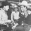 Roy Rogers, Bob Nolan, and Tim Spencer in Man from Cheyenne (1942)