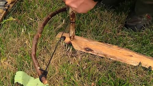 Primitive Bow and Drill Friction Fire Explained in 3minutes