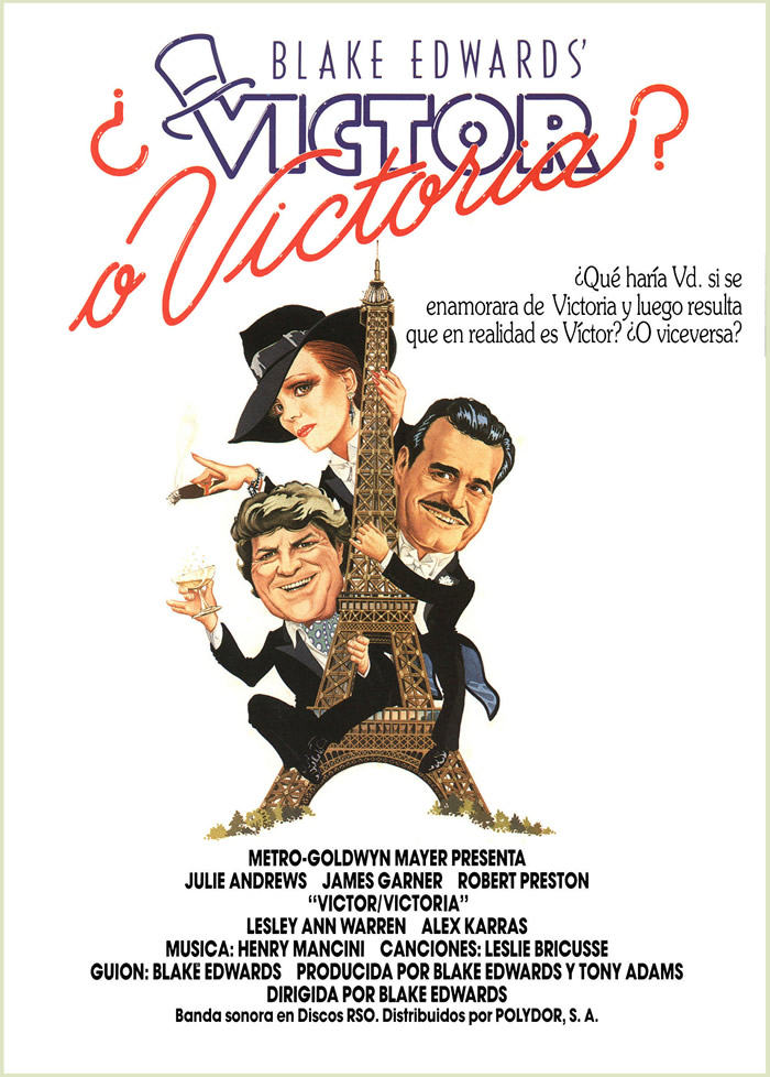 Julie Andrews, James Garner, and Robert Preston in Victor/Victoria (1982)