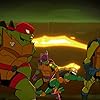 Omar Benson Miller, Brandon Mychal Smith, Ben Schwartz, and Josh Brener in Rise of the Teenage Mutant Ninja Turtles (2018)