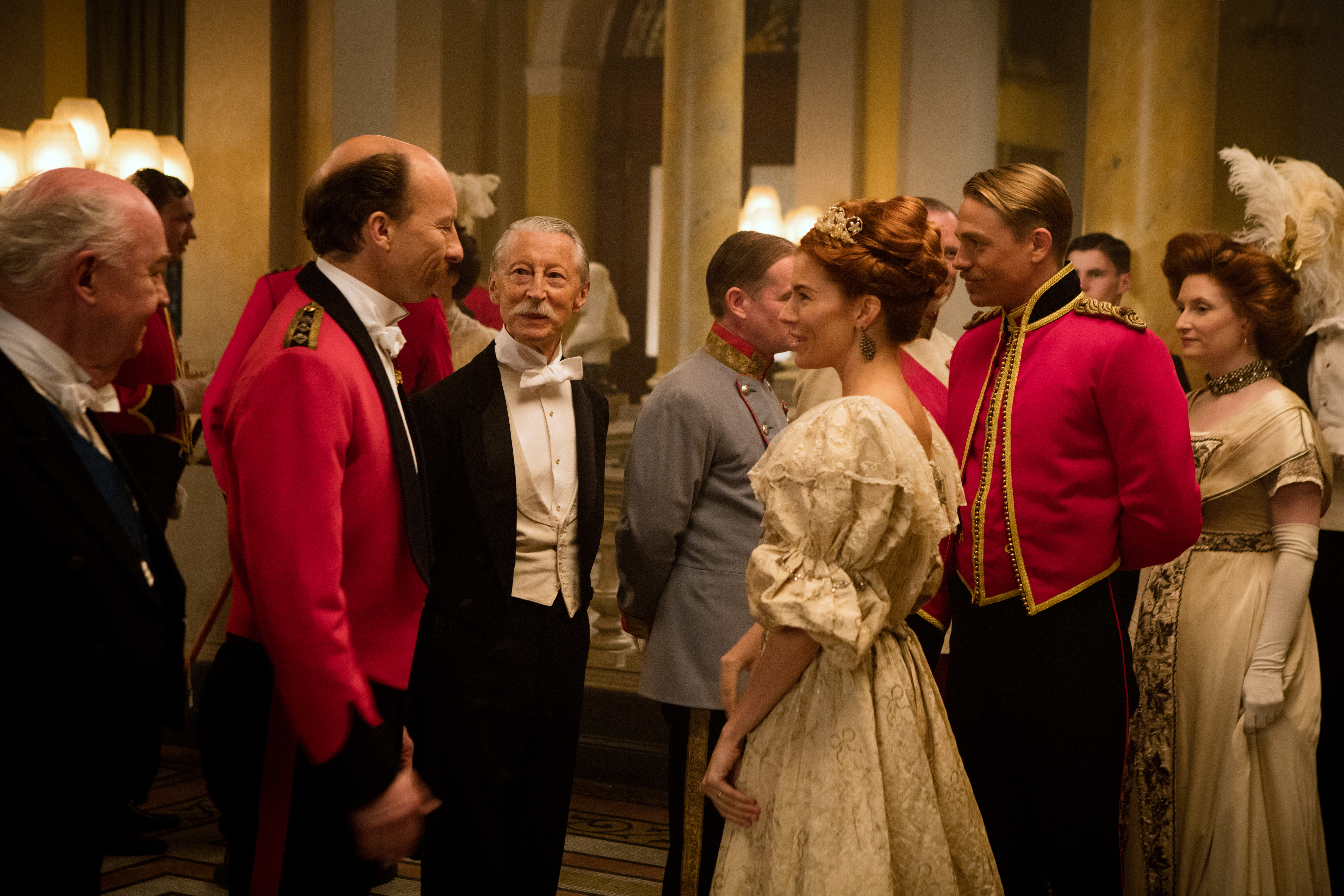 David Calder, Charlie Hunnam, Michael Jenn, Murray Melvin, and Sienna Miller in The Lost City of Z (2016)