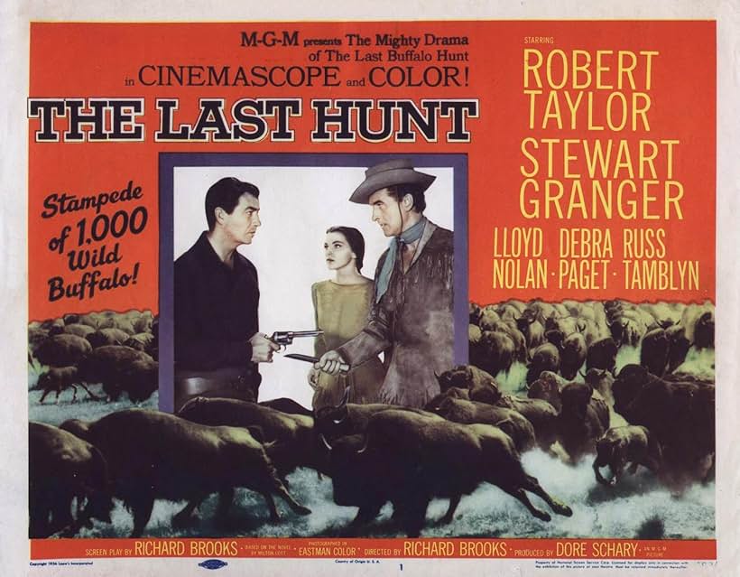 Stewart Granger, Robert Taylor, and Debra Paget in The Last Hunt (1956)