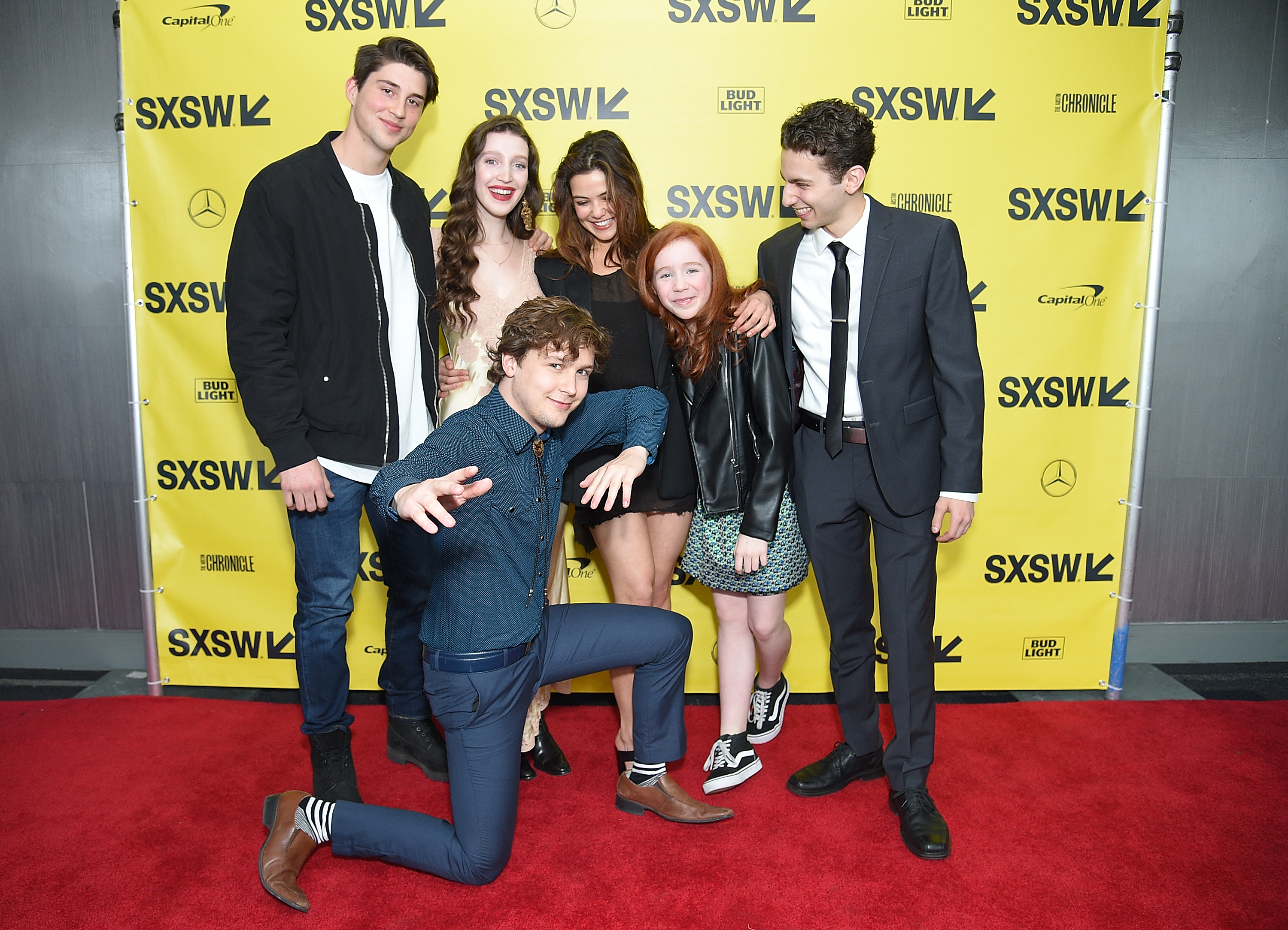 Logan Miller, Danielle Campbell, Daniel Rashid, Gage Banister, Isabelle Phillips, and Emerson Tate Alexander at an event for Being Frank (2018)