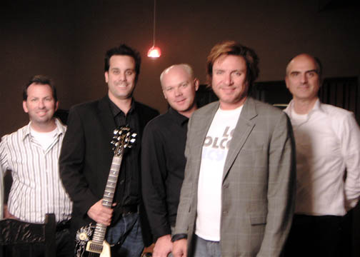 From R to L , Producer Jack Gulick,  Duran Duran's Simon Le Bonn, Doug Kluthe D&E, Dan Catullo Producer, Evan Saxon D&E