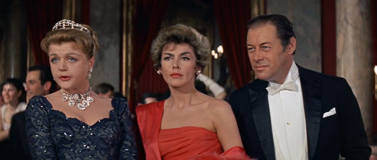 Rex Harrison, Angela Lansbury, and Kay Kendall in The Reluctant Debutante (1958)