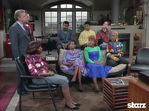 Marla Gibbs, Patrick Cronin, Alaina Reed-Hall, Stoney Jackson, Helen Martin, Toukie Smith, Barry Sobel, and Hal Williams in 227 (1985)