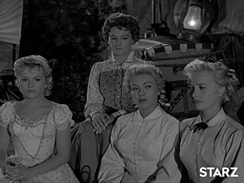 Penny Edwards, Barbara Eiler, Diane Jergens, and Lori Nelson in Wagon Train (1957)