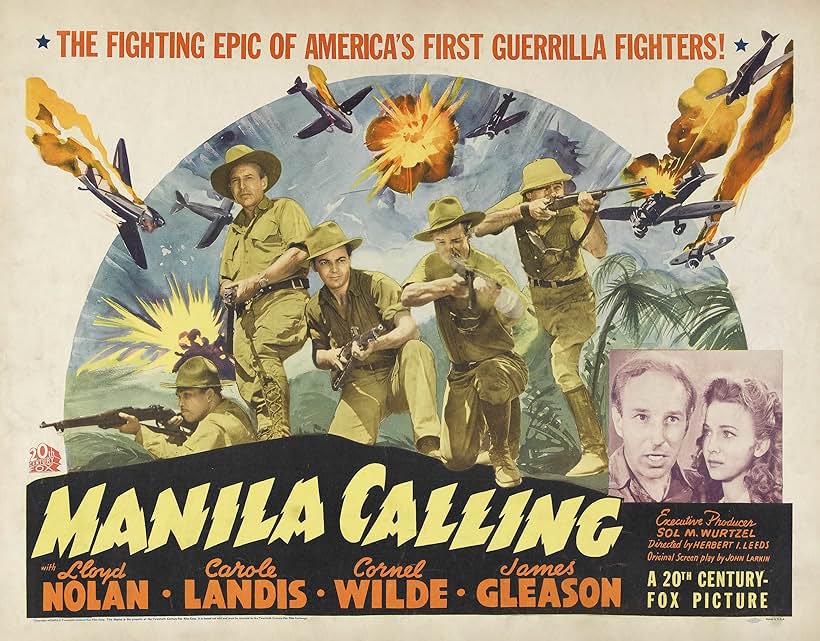 Ralph Byrd, Martin Kosleck, Carole Landis, Lloyd Nolan, and Cornel Wilde in Manila Calling (1942)