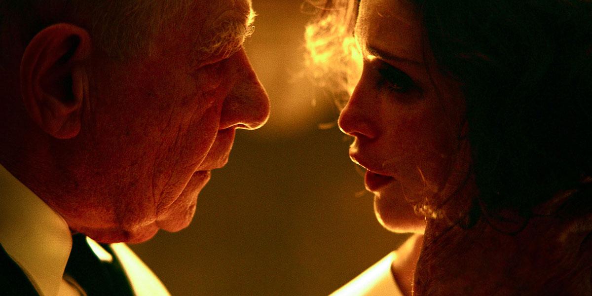 Ian McKellen and Gemma Arterton in The Critic (2023)