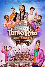 Pim Muda, Marjolijn Touw, Rob Kemps, Esther Mbire, Piet Tomassen, Edsilia Rombley, Duco Bunschoten, and Joanne Telesford in Het Feest van Tante Rita 2 - De Chocobom (2024)