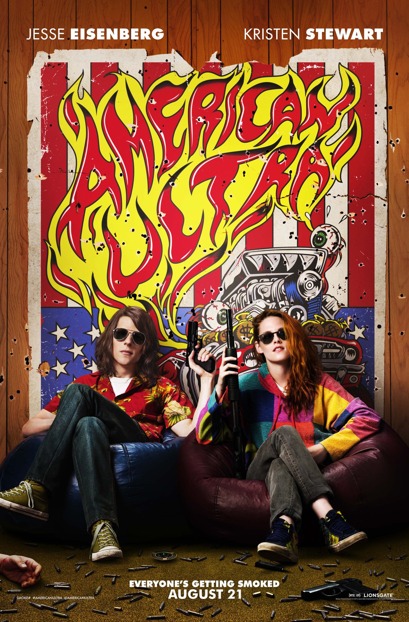 Jesse Eisenberg and Kristen Stewart in American Ultra (2015)