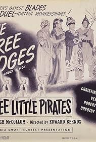 Moe Howard, Larry Fine, and Curly Howard in Three Little Pirates (1946)