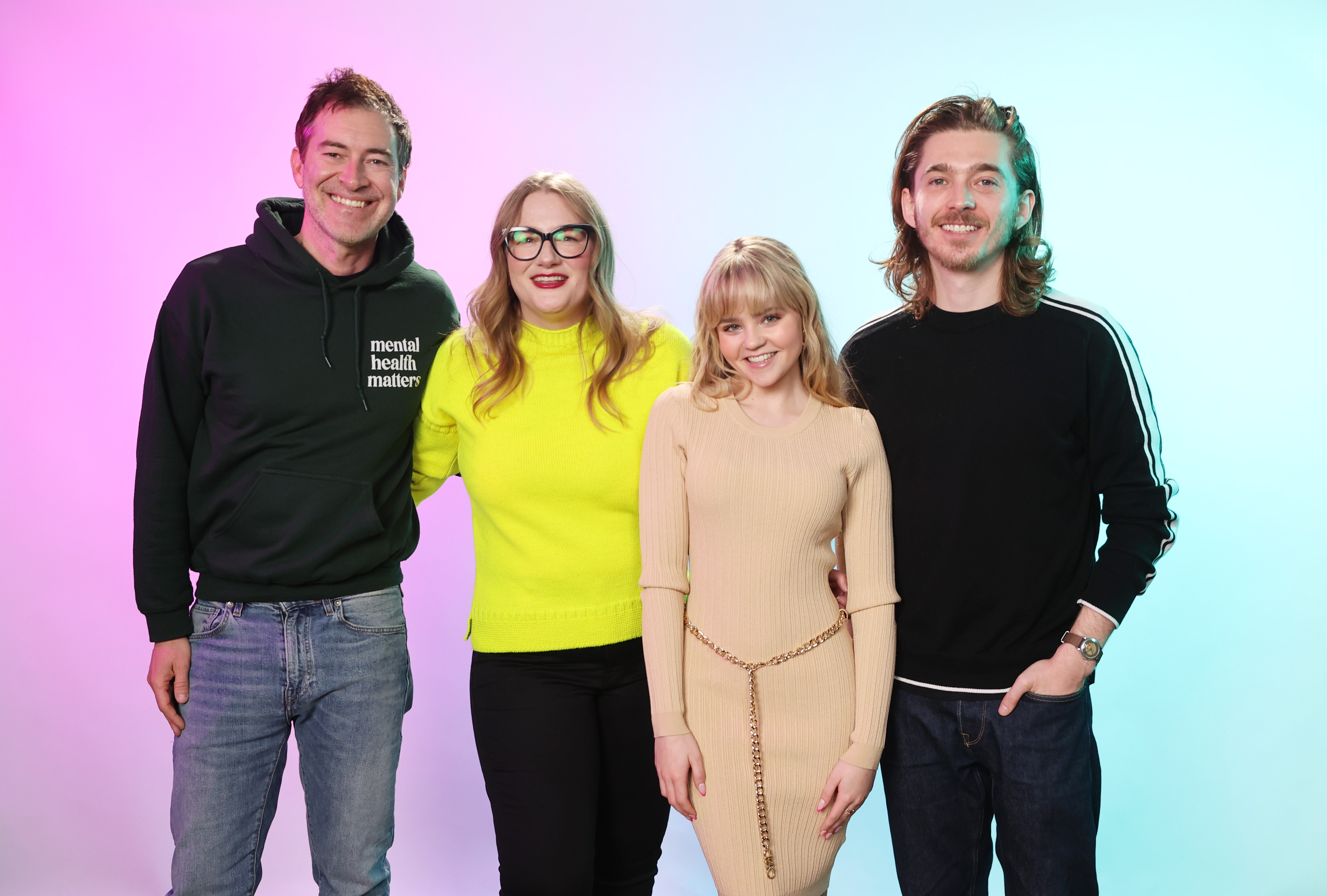 Mark Duplass, Mel Eslyn, Austin Abrams, and Megan Stott at an event for Penelope (2024)