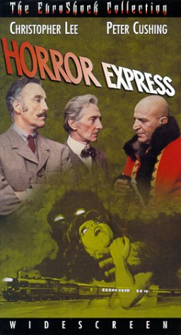 Christopher Lee, Peter Cushing, and Telly Savalas in Horror Express (1972)